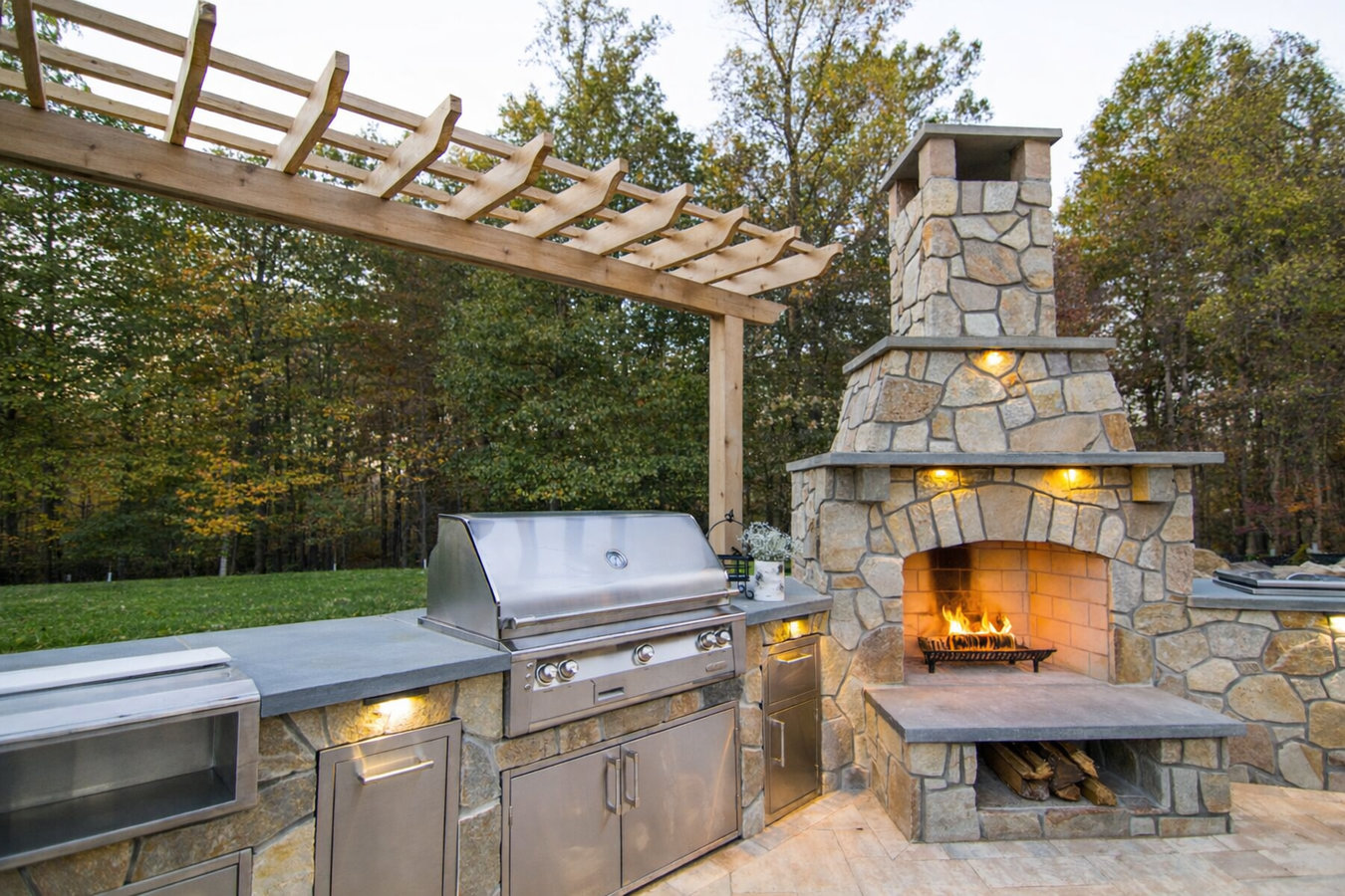 Outdoor kitchen masonry